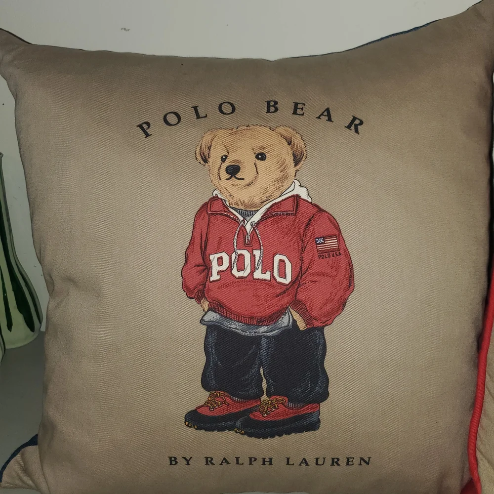 Ralph Lauren Polo Bear Decorative Pillows - Red and Blue - Picture 4 of 6